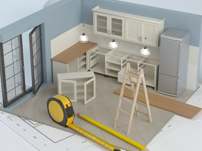 Diorama of kitchen remodelling - Roberts Carpeting and Fine Floors in PA